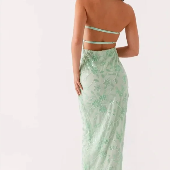 Cydney Beaded Dress - Green/Sage Maxi Dress Formal US 2/AU6 - Picture 3 of 5